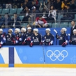 GANGNEUNG, SOUTH KOREA - FEBRUARY 19: USA players celebrate on the bench after a first period goal against Finland during semifinal round action at the PyeongChang 2018 Olympic Winter Games. (Photo by Andre Ringuette/HHOF-IIHF Images)

